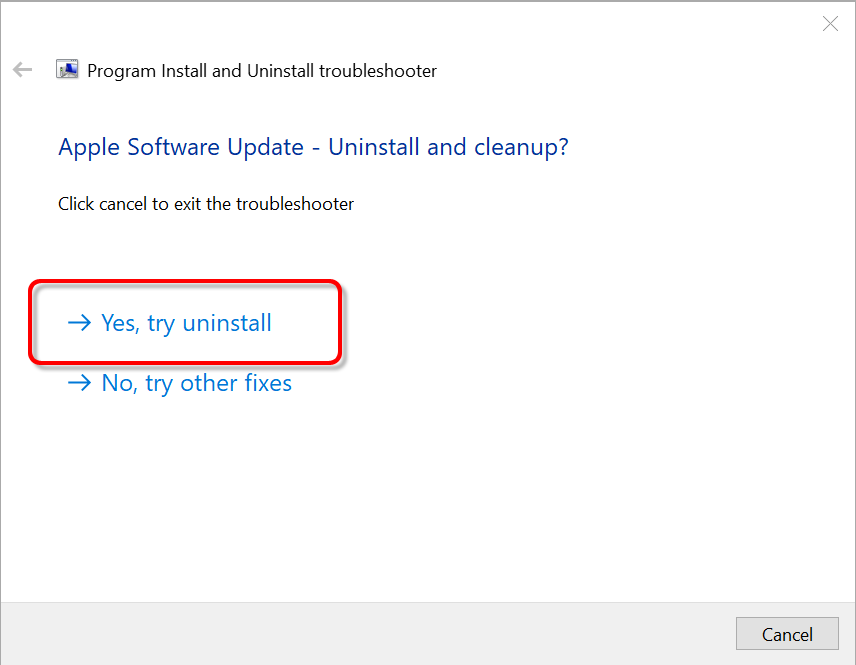 Use o programa 'Microsoft Program Install and Uninstall Troubleshooter'