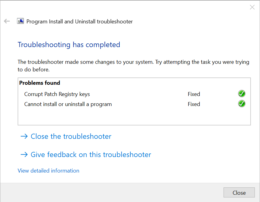 Use o programa 'Microsoft Program Install and Uninstall Troubleshooter'